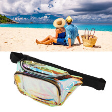 Riñonera transparente iridiscente de PVC impermeable
