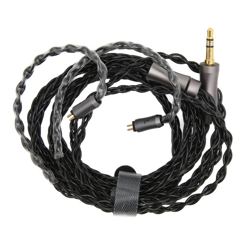 3.5mm 8 núcleos plateados 3.9ft Cable negro