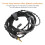 3.5mm 8 núcleos plateados 3.9ft Cable negro 3