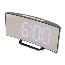 Itmen Gebogener Spiegel-Uhr Temperaturanzeige Blau 3xAAA
