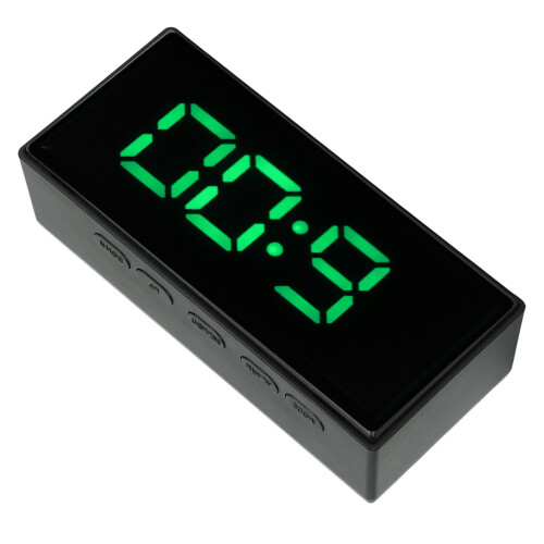 Spiegel-Wecker 3,1  4,7  10,5 cm grün 3x AA-Batterien