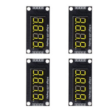 4er-Set 0,36 Zoll 4-stellige TM1637 7-Segment-LED Gelb