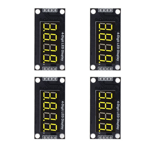 4er-Set 0,36 Zoll 4-stellige TM1637 7-Segment-LED Gelb
