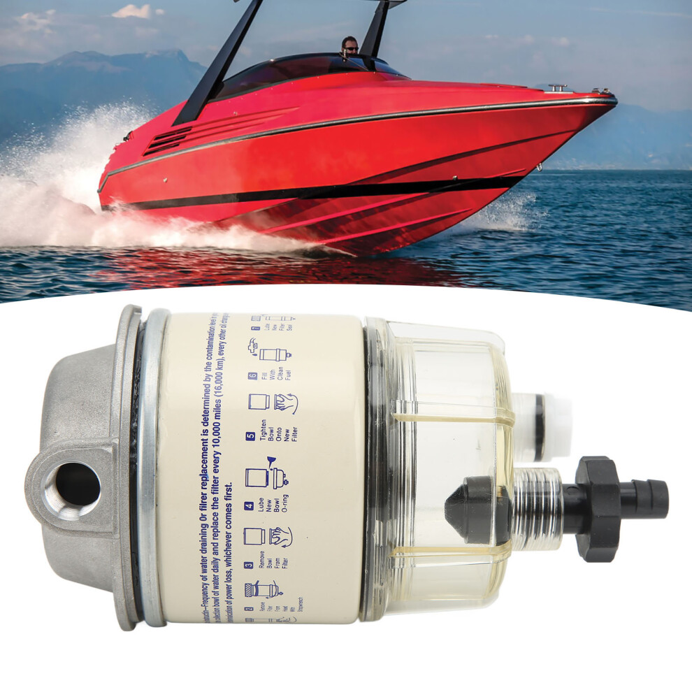 Fuel Water Separator 30 Gph R12t 10 Microns Filter Rating Electrostatic Powder Coating For Speedboat 4961321309301