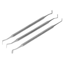 Conjunto de 3 herramientas dentales No. 2-4 Filler de acero inoxidable