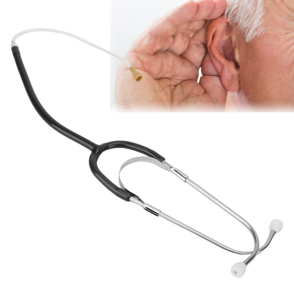 Black Hearing Aid Stethoscope Professional High Conductivity Low Loss Rate Binaural Stethoscope For Testing Headphone
