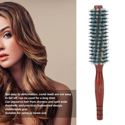 Cepillo redondo grande de madera para el cabello - libre de estática 2