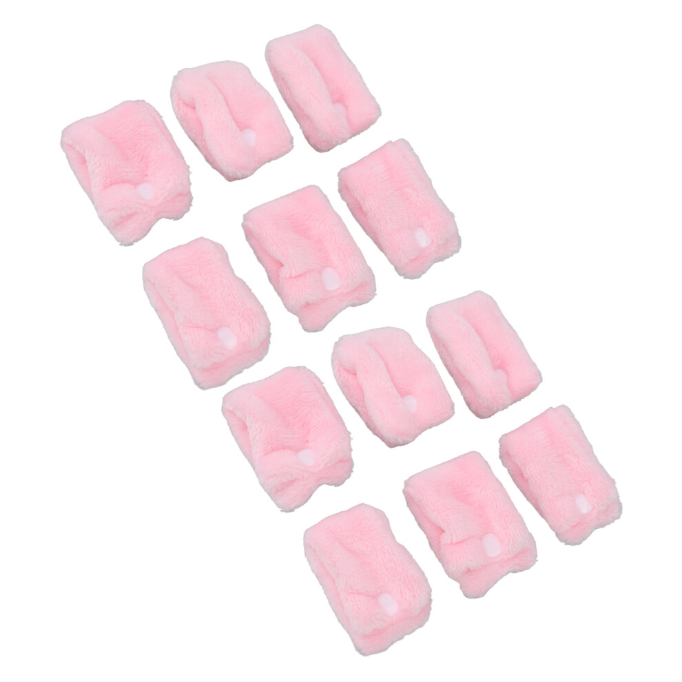 Coral/Pink 12Pcs Heatless Fleece Hair Rollers Hair Curlers Diy Curl Hair Styling Tools