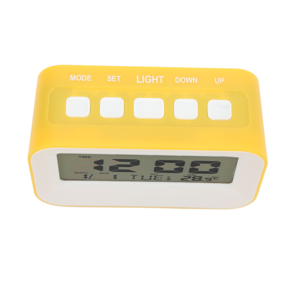 Lcd Kids Alarm Clock Backlight Musical Alarms Countdown Timer Function Birthday Reminder Digital Alarm Clock Yellow