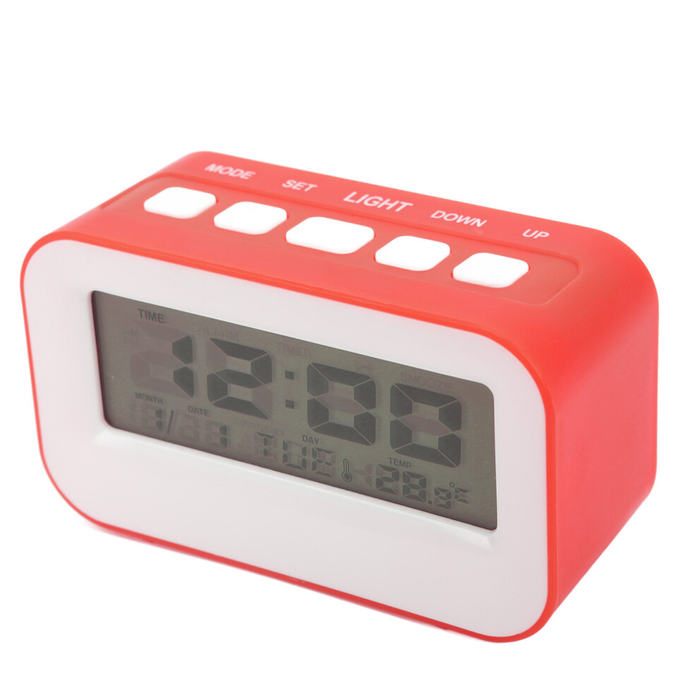 Lcd Kids Alarm Clock Backlight Musical Alarms Countdown Timer Function Birthday Reminder Digital Alarm Clock Red