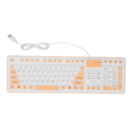 Teclado plegable de silicona de 106 teclas naranja USB 1