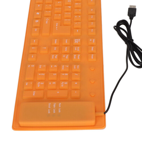 Teclado plegable de silicona de 108 teclas naranja USB 2
