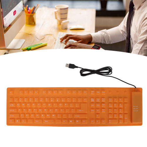 Teclado plegable de silicona de 108 teclas naranja USB