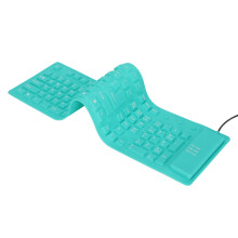Teclado plegable de silicona de 108 teclas, verde, USB, silencioso