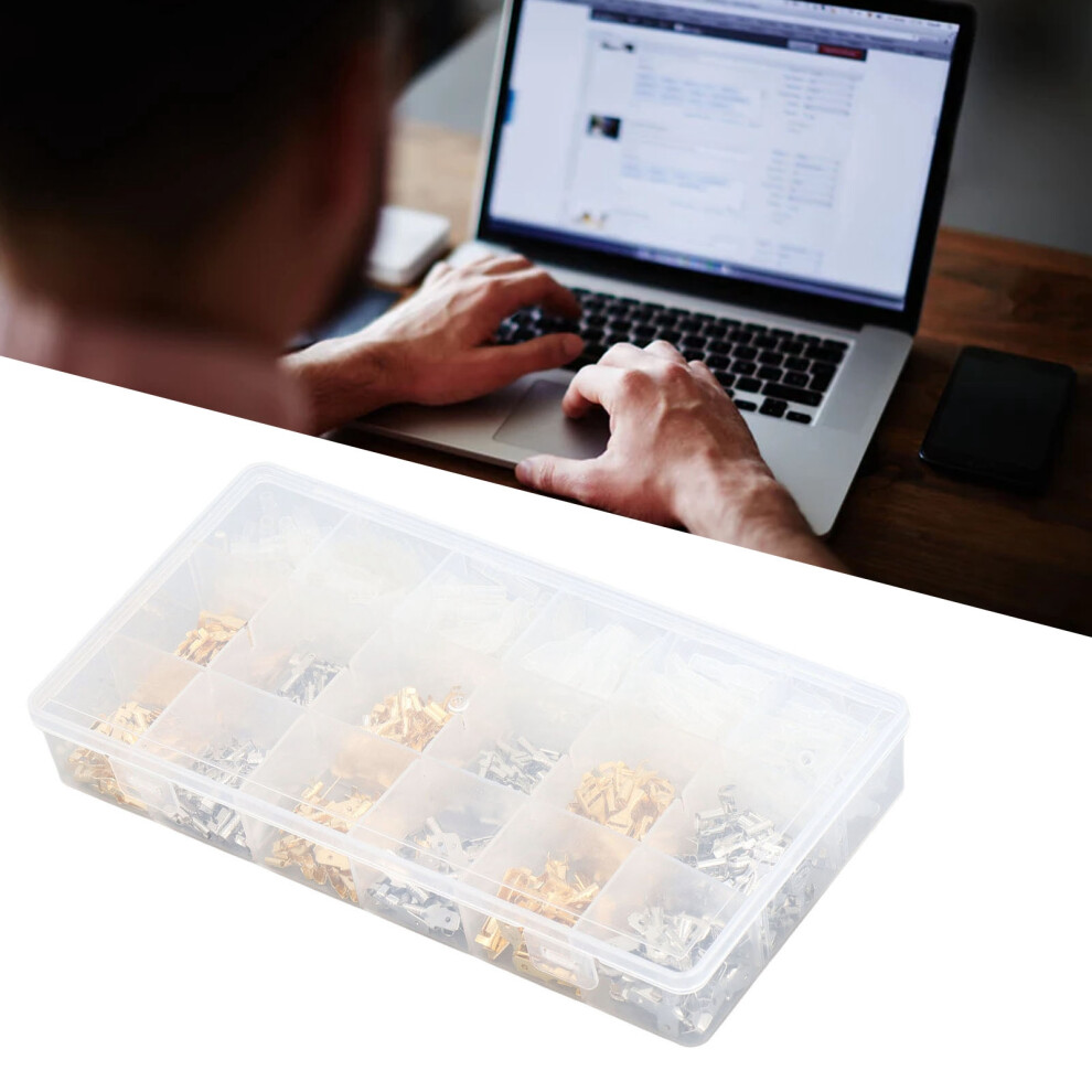 540Pcs Male Female Wire Spade Connector Crimp Terminal Block With Sleeve 2.8 4.8 6.3Mm 7901321315817