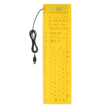 Teclado plegable de silicona, 108 teclas, a prueba de agua & a prueba de agua, con USB por cable y modo silencioso