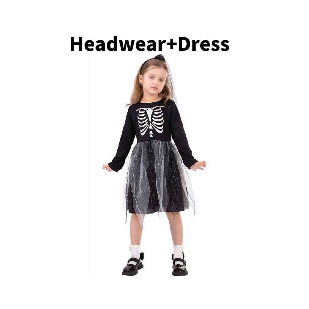 (Skeleton Dress Kid,S)Déguisement Halloween Squelette Dinosaure Cosplay Enfant Scène Déguisement Vêtements Fêtes