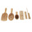 Set de 6 cepillos para el cabello de bambú - Natural, 6x16,5 cm 1