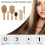 Set de 6 cepillos para el cabello de bambú - Natural, 6x16,5 cm 9