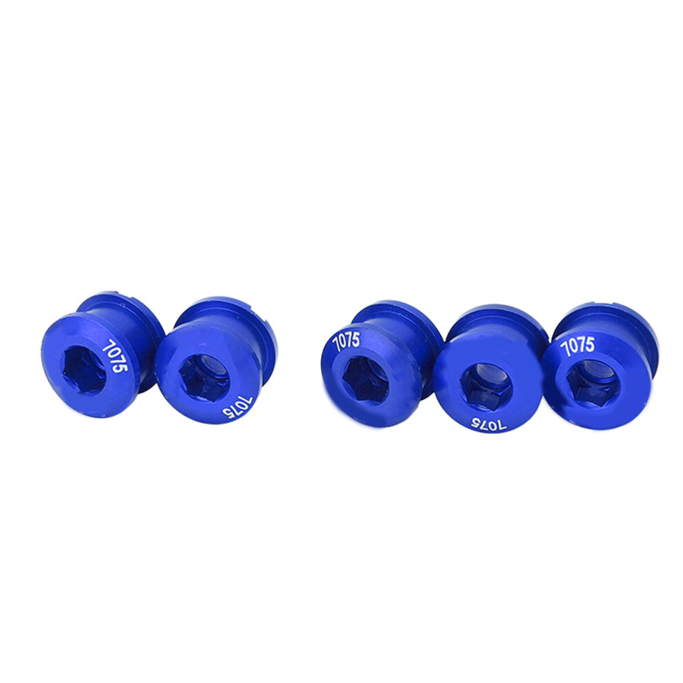 5Pcs Aluminum Alloy Single Chainring Bolts Ultra Light Bicycle Chainring Bolts For Road Mountain Bike Blue 4691321319344