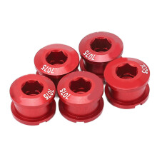 Ultraleichte Aluminiumlegierungs-Kettenblattbolzen 5 Stück Road-MTB-Fahrrad Rot