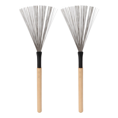 Stahlwire-Fassbürsten-Set mit Holzgriff für Percussioninstrumente 1