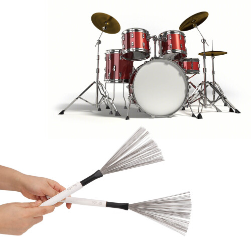 Stahlwire-Fassbürsten-Set mit Holzgriff für Percussioninstrumente