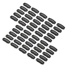 50pcs Hair Wig Clips Stainless Steel U Shaped 6 Teeth Hair Extension Hairpiece Clips Black 2.8cm