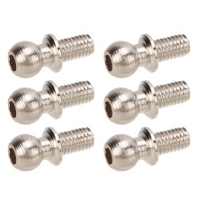 10 piezas de rótula de dirección RC, hierro plateado, 5,5 mm