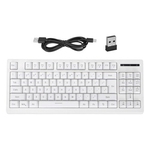 Teclado inalámbrico de 87 teclas 2.4G 1800mAh Blanco 1