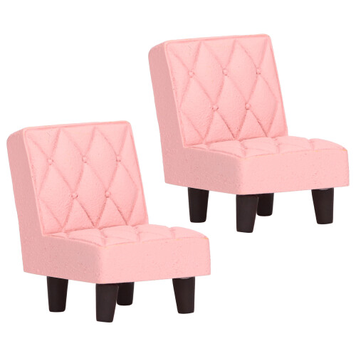 2 Stück Miniatur rosa Harz-Stuhlstatue 4  5  5,5 cm 1