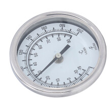 Bimetall-Thermometer G 1/2, -15 bis 90 C, Ø 83 mm, Edelstahl