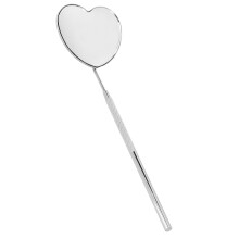 Espejo para pestañas con forma de corazón - Plateado, acero inoxidable