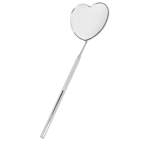 Herzförmiger Wimpernspiegel Tragbar Edelstahl Silber 2