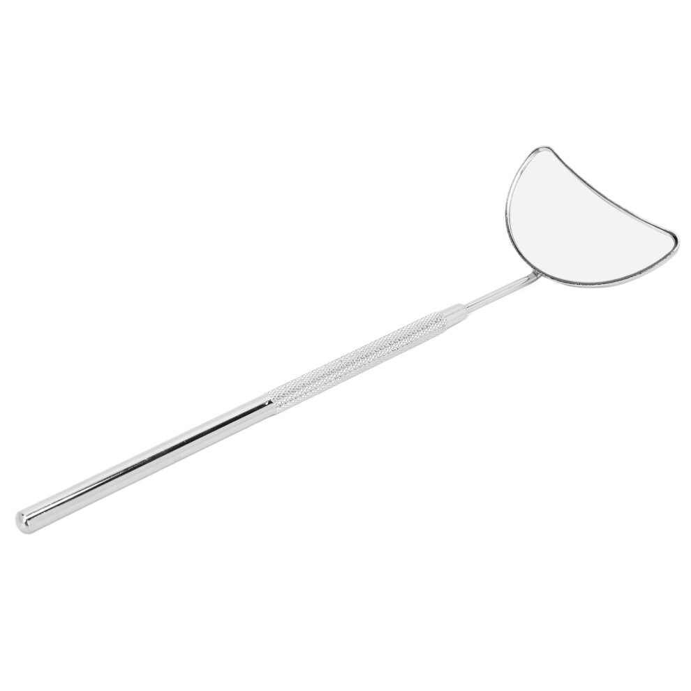 Eyelash Extension Mirror Detachable Handle Moon Shaped Stainless Steel Eyelash Makeup Mirror Silver