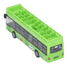 Autobús convertible de aleación verde, 15x5x3 cm, con retroceso