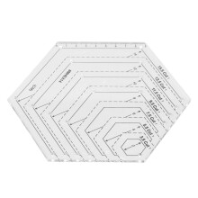 Regla hexagonal 1 pieza transparente 15,5 x 17,8 x 9 cm