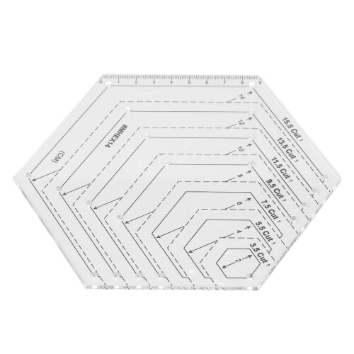 Regla hexagonal 1 pieza transparente 15,5 x 17,8 x 9 cm
