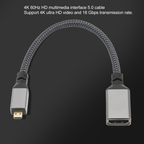 Cable HDMI Micro a HDMI 4K60Hz 0.2m Macho-Hembra 2