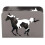 Porta-servilletas de caballo de metal vertical, plateado/negro 2