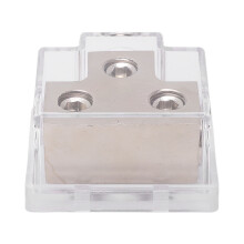 Bloque de distribución de potencia de 2 vías zinc plateado 1in2out 12-48V