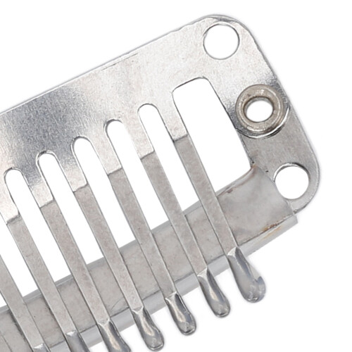 Set de 40 clips para peluca, 9 dientes, 1,3 pulgadas, plateado 2