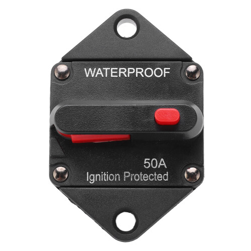 Disyuntor impermeable de 32 V DC, 50 A, con interruptor 1
