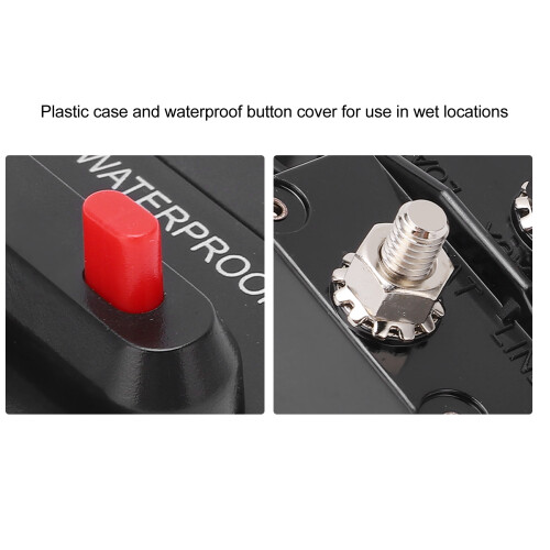 Disyuntor impermeable de 32 V DC, 50 A, con interruptor 2
