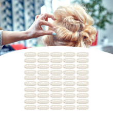 50pcs Wig Snap Clip 6 Teeth U Shape Snap Clips with Rubber for Hair Extension Beige
