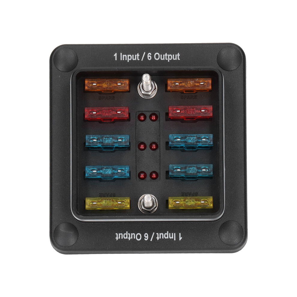 Blade Fuse Block 6 Way Fuse Box Holder Waterproof Protection With Led Warning Indicator For Car Marine Boat Rv 3181321334917