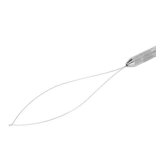Haar-Threader-Haken aus Legierung, Draht 12,5 cm, Silber 2