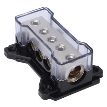 Bloque de Distribución de Potencia 0GA x2 Entrada 4GA x6 Salida Zinc cromado