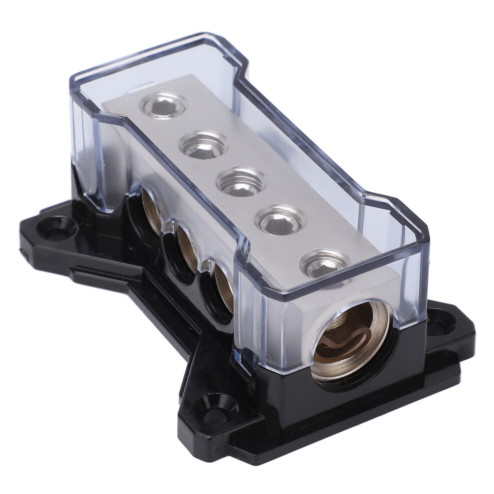 Power Distribution Block 0Ga In 4Ga Out Zinc Alloy Chrome Plated Universal For Car Audio 8771321335097