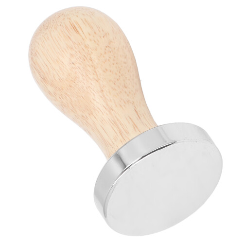 Tamper de café de 49mm - mango de madera, acero, 9.2-9.9oz 2
